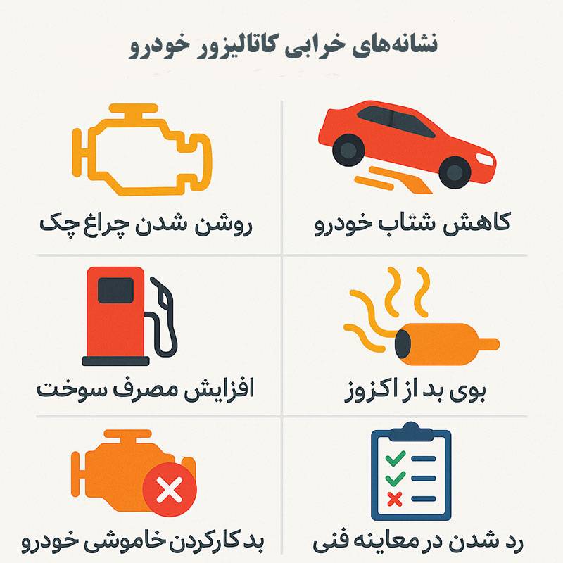 نشانه های خرابی کاتالیزور خودرو ام جی کدامند